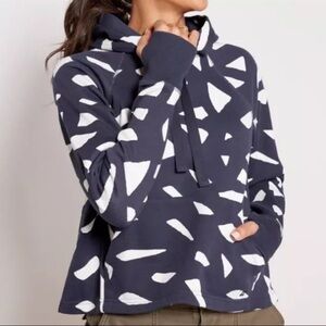 Sweaty Betty Navy and White Abstract Print Hoodie